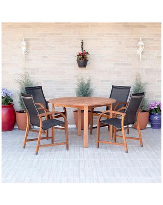 International Home Miami Amazonia Eucalyptus Patio Round Dining Set