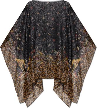 Etro Zijden Poncho - Dames - Ponchos - Veelkleurig - ONE Size - Jassen