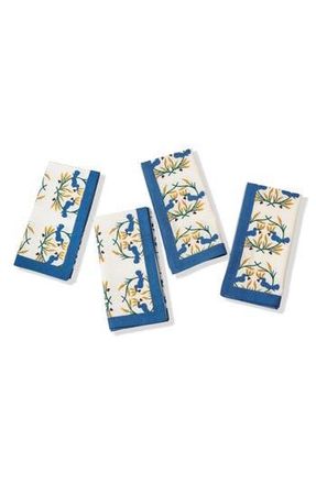 Tiramisu Cotton Set of 4 Napkins in Blue/Yellow at Nordstrom Rack