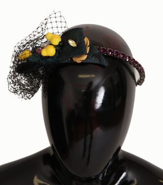 Dolce & Gabbana Purple Crystal Diadem Headband Lemons Sicily Womens Tiara