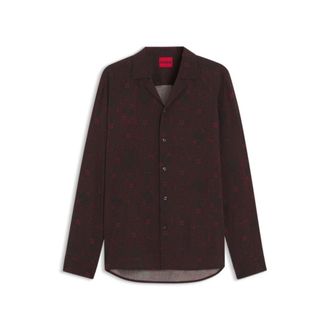 HUGO BOSS Relaxed-fit shirt with playing-card print