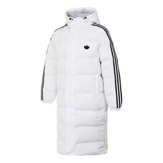 adidas Long Puffer Jacket Asia Sizing White Black JJ4968