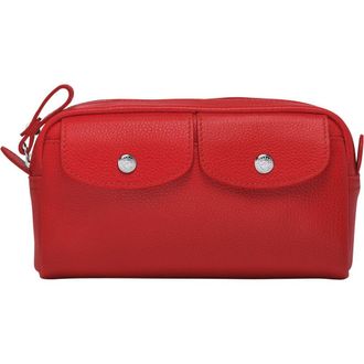 Longchamp Le Foulonne Wide Cosmetic Bag in Red Orange at Nordstrom Rack