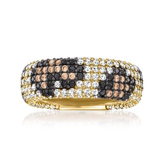 Ross-Simons Multicolored CZ Leopard-Print Ring in 18kt Gold Over Sterling