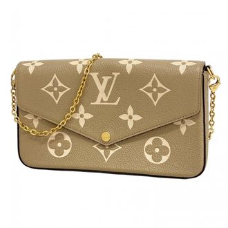 Louis Vuitton Cream Tourterelle Chain/Shoulder Wallet (Pre-Owned)