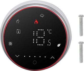 OEM Termostato Programable Para Calefacci&oacute;n El&eacute;ctrica, Base Redonda, Panel Empotrado De 13 Mm, Pantalla Led, Inal&aacute;mbrico, Inteligente, Ac95 240v, Negro