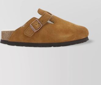 Birkenstock buckle detail suede slippers