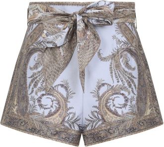 Zimmermann Lilac Paisley Silk Hypnotic Flat Front Short