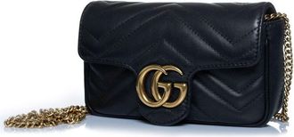 Gucci Black Leather Mini Marmont Bag (Authentic Pre-Loved)