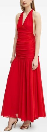 Bardot Abito lungo con scollo allamericana - Rosso