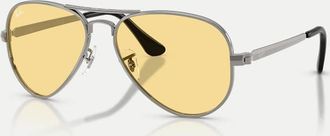 Ray-Ban Aviator Max Pilot - Occhiali da sole color canna di fucile con lenti gialle-Grigio