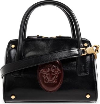 Versace Ruime Boston Kleine Handtas - Dames - Handtassen - Zwart - ONE Size - Leer - Tassen