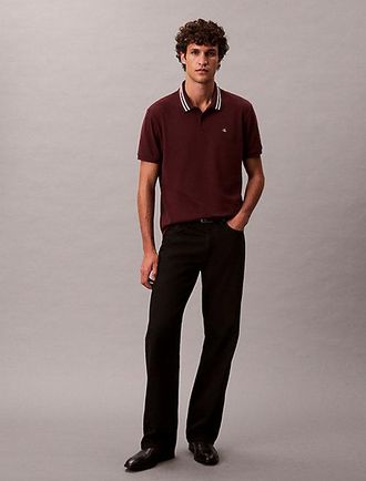 Calvin Klein monogram Pique Tipped Classic Polo Shirt