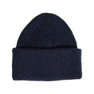 Pieces Blauwe Gebreide Beanie Muts voor Vrouwen - Dames - Hoeden - Blauw - ONE Size - Polyester - Accessoires