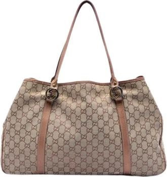 Gucci Pre-owned Tote Bags, female, Beige, Size: ONE SIZE Pre-owned The Twins Tote Bag