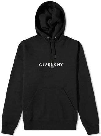 Givenchy Mens Reverse Logo Hoodie Black Cotton - Size X-Small