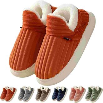Generic Comfy Slippers Womens Plush Cloud Slippers Cozy Fleece-Lined House Shoes with Non-Slip Sole Warm Winter Booties Slipper Corduroy Warm with Cozy Shoes 