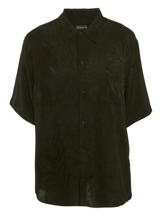 Balenciaga leaf-pattern shirt - Black