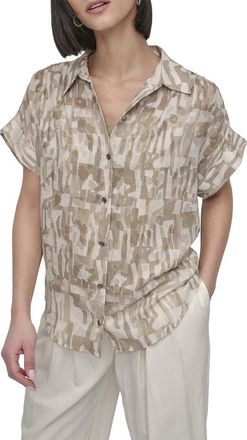 DKNY Dkny Short Sleeve Button Top