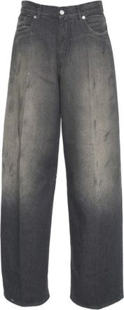 Nine In The Morning Faded Black Loose Fit Jeans With Distressed Detailing