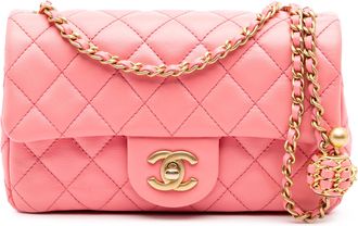 Chanel Pre-owned Womens Classic Flap Mini Crossbody Bag - Coral Leather - One Size