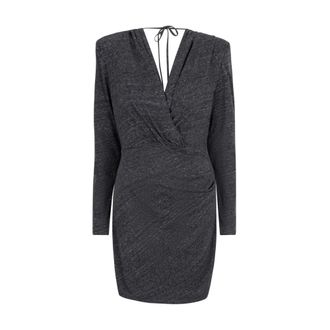 Dante6 Crossover Mini Jurk met Gedrapeerd Voorpand - Dames - Jurken - Zwart - Maat: S Jersey