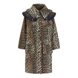 Barbour Jassen, Dames, Veelkleurig, 2Xs, Katoen, Waterdichte parka met luipaardprint