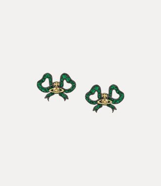 Vivienne Westwood Rigoberta Earrings Ruthenium-gold-emerald-crystal Ruthenium-gold-emerald-crystal Women