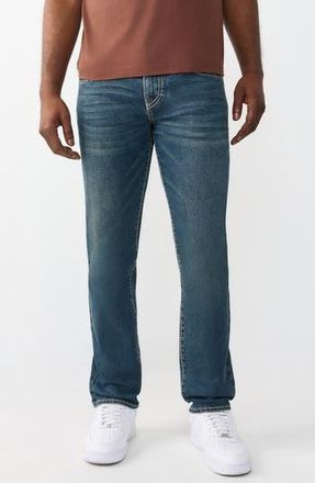 True Religion Geno Big T Flap Slim Fit Jeans in Dark Thunderbolt at Nordstrom Rack, Size 30