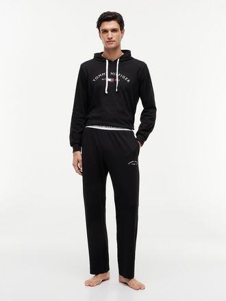 Tommy Hilfiger Mens Hilfiger Logo Pique Sleep Pant - Black - XL