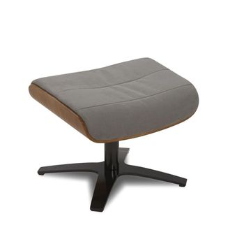 MyNewDesign Puf de tela antracita y roble natural