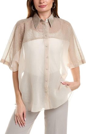 Brunello Cucinelli Bicolor Silk Womens Shirt