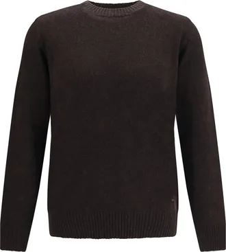 Brooksfield Mens Crewneck Sweater Dark Brown Fleece Wool (ovis Aries)