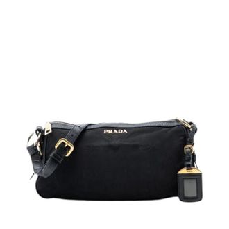 Prada Pre-owned Shoulder Bags, female, Black, Size: ONE SIZE Pre-owned Nylon Shoulder Bag