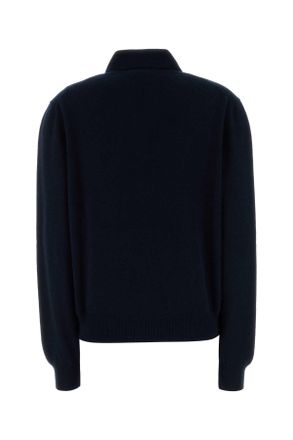 Miu Miu Womens Midnight Blue Cashmere Polo Shirt Bleu Exterior Exterior: T-shirts And Polos