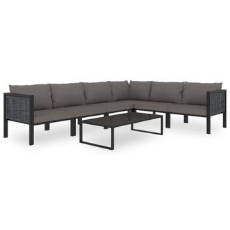 vidaXL Mueblesde Jard&iacute;n 7 Pzas Y Cojines Rat&aacute;n Sint&eacute;tico Antracita Vidaxl