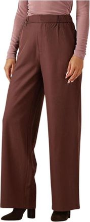 Amaya Amsterdam Vera Pants - Dames - Wijde Broeken - Bruin - M - Polyester - Broeken