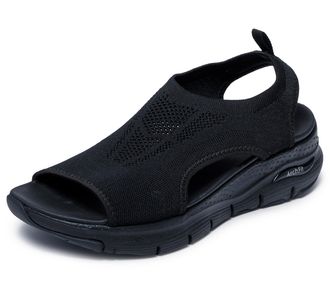 Skechers Womens Arch FIT City Catch Sandal, Black Knit, 7 UK