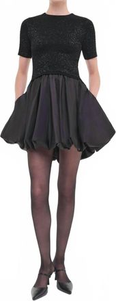 SIMKHAI Kenz Knit Combo Ruffle Mini Dress In Black