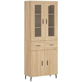 vidaXL Vidaxl - Aparador alto madera contrachapada color roble 69,5x34x180 cm