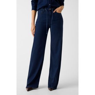 Guess Blossom Drawstring Wide Leg Jeans in Okln-Bright at Nordstrom, Size 24 X 32