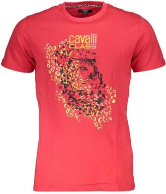Cavalli Leopard Print Statement Tee - Heren - T-shirts - Rood - XL - Katoen - Tops