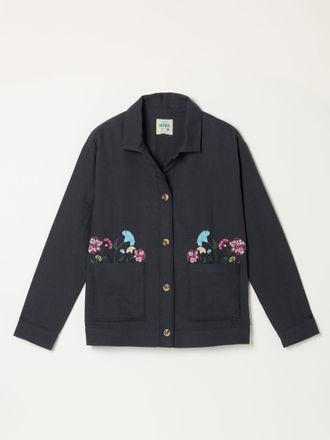 Fat Face FatFace Isabelle Embroidered Jacket in Charcoal Grey