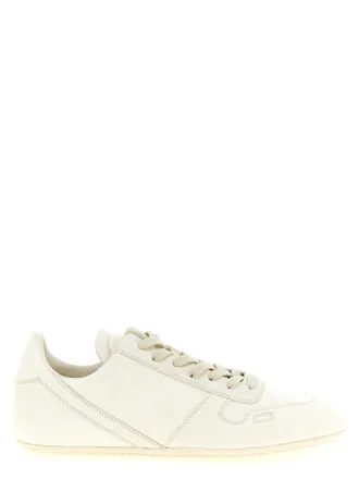 Rick Owens White Lamb Leather Low Top Mens Sneakers