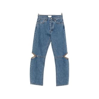 Still Here Cut-out Straight-leg Jeans