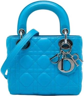 Dior Pre-owned Mini Lady - Dames - Vintage Mini Tas - Blauw - ONE Size - Leer - Vintage