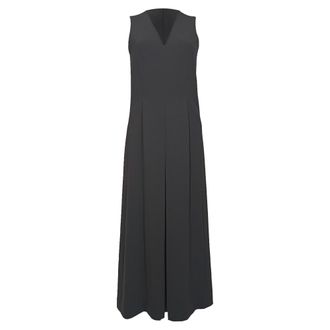 Alexander Wang T by Alexander Wang V-Neck Gaucho Jumpsuit in Black Polyester