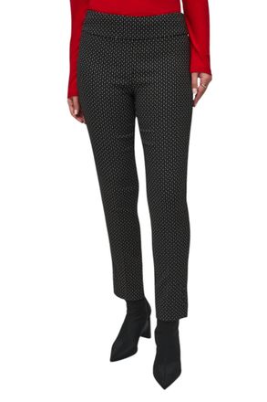 Joseph Ribkoff Jacquard Abstract Print Pull On Pants In Black/white