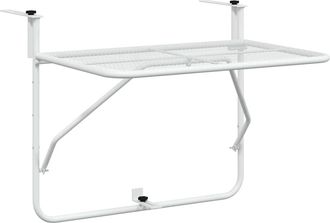 vidaXL Mesa De Balc&oacute;n Acero Blanca 60x40 Cm Vidaxl
