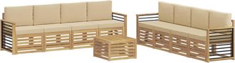 vidaXL Conjunto De Sof&aacute;s De Exterior 9 Uds. Y Beige Poli&eacute;ster Vidaxl